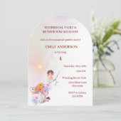 Whimsical Fairy Magical 4e Verjaardag Uitnodiging (Staand voorkant)