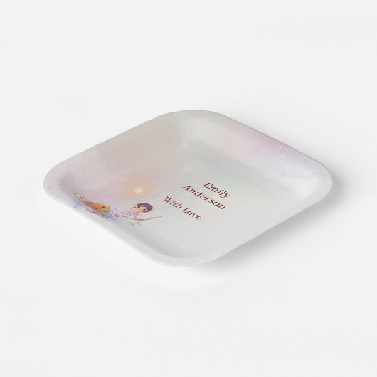 Whimsical Fairy Magische 4e Verjaardag papier bord (Gebogen)