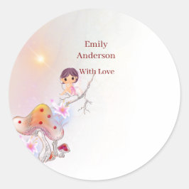 Whimsical Fairy Magische 4e verjaardag ronde stick Ronde Sticker