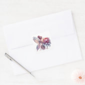 Whimsical Fairy met een oversized bloem Vierkante Sticker (Envelop)