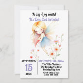 Whimsical Fairy met Pastel Bloemen Verjaardag Kaart (Voorkant)