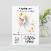 Whimsical Fairy met Pastel Bloemen Verjaardag Kaart (Staand voorkant)