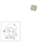 Whimsical Fairy Mushroom 1x1 Rubberstempel (Gestempeld)