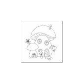 Whimsical Fairy Mushroom 1x1 Rubberstempel (Afrduk)