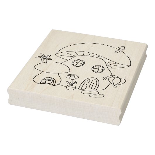 Whimsical Fairy Mushroom Colour Page Rubberstempel (Stempel)