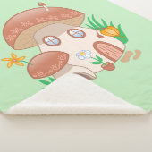 Whimsical Fairy Mushroom House Green Sherpa Deken (3/4)
