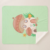 Whimsical Fairy Mushroom House Green Sherpa Deken (Voorkant (horizontaal))