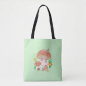 Whimsical Fairy Mushroom House Green Tote Bag (Voorkant)