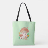 Whimsical Fairy Mushroom House Green Tote Bag (Achterkant)