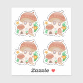 Whimsical Fairy Mushroom House Set 4 Sticker (Vel)