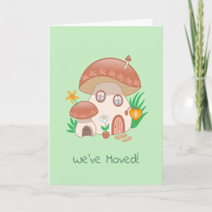 Whimsical Fairy Mushroom House We trokken groene K Kaart
