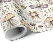Whimsical Fairy & Mushroom Pastel Flower Garden Cadeaupapier (Rol Hoek)