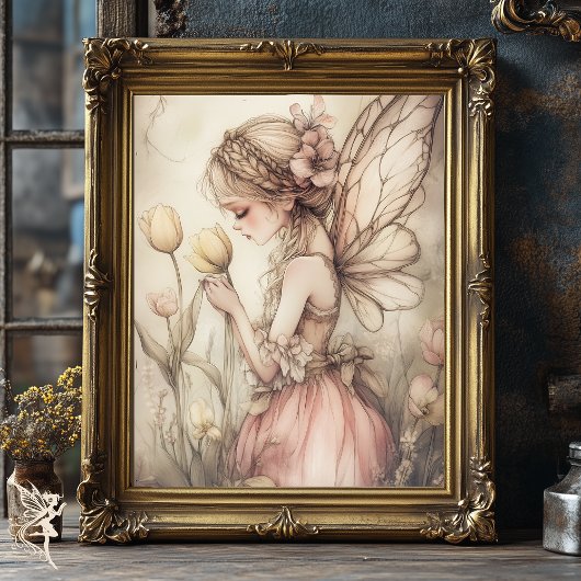 Whimsical Fairy op het gebied van bloemen Decoupag Tissuepapier