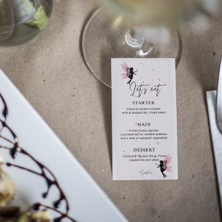 Whimsical Fairy Party Menu Platte Kaart