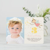 Whimsical Fairy Prinses Meisje Verjaardagsfeestfot Kaart (Staand voorkant)