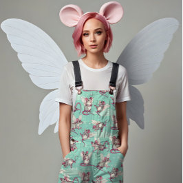 Whimsical Fairy Rats - blauw Stof