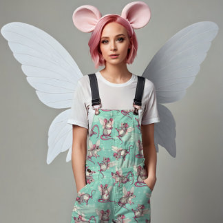 Whimsical Fairy Rats - blauw Stof