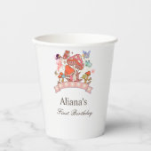 Whimsical Fairy Tale Green Eerste Verjaardag Papieren Bekers (Voorkant)