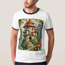 Whimsical Fairy Tale Mushroom Castle Shirt