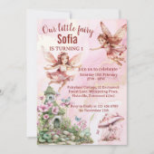 Whimsical Fairy-thema 1e verjaardag uitnodiging (Voorkant)