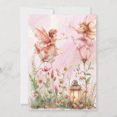 Whimsical Fairy-thema 1e verjaardag uitnodiging (Achterkant)