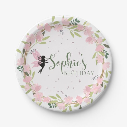 Whimsical Fairy Verjaardagsfeestje Papieren Bordje (Voorkant)