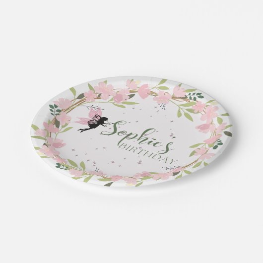 Whimsical Fairy Verjaardagsfeestje Papieren Bordje (Gekanteld)