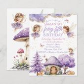 Whimsical Fairy verjaardagsfeestje uitnodiging (Voorkant / Achterkant)