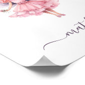 Whimsical Fairy Vlinder Roze Kwekerij Naam Poster (Hoek)