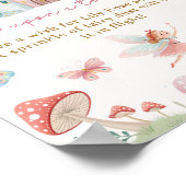 Whimsical Fairy Wish Sign 1e verjaardagsfeestje Poster (Hoek)