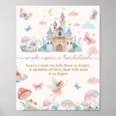 Whimsical Fairy Wish Sign 1e verjaardagsfeestje Poster (Voorkant)