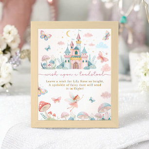 Whimsical Fairy Wish Sign 1e verjaardagsfeestje Poster