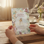 Whimsical Fairy Woodland Floral Birthday Kaart