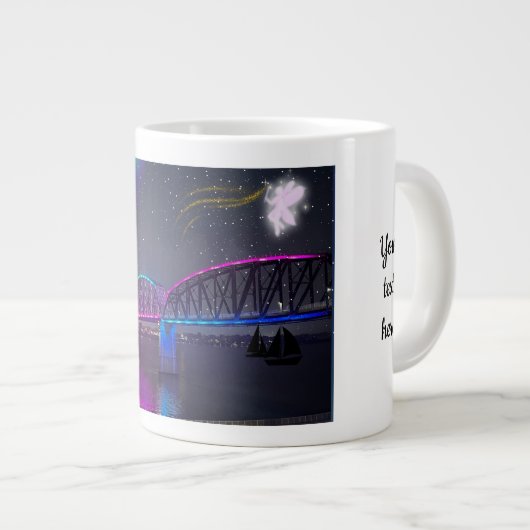 Whimsical fairycore koffie mok met regenboog (Voorkant rechts)