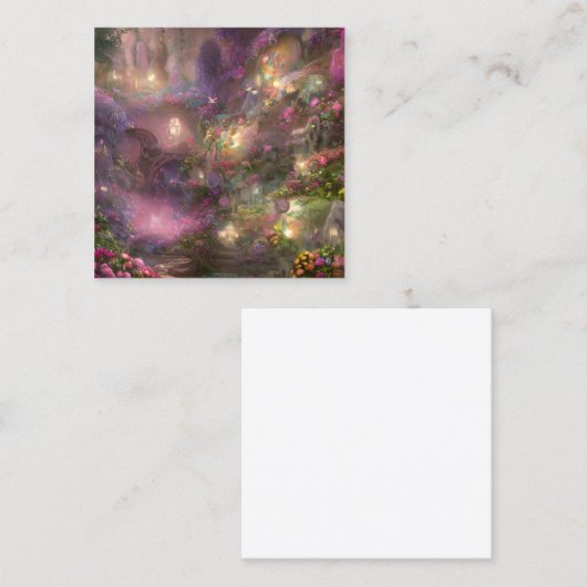 Whimsical Fairyland achtergrond Vierkante Visitekaartje (Voorkant / Achterkant)
