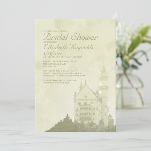 Whimsical Fairytale Castle Vrijgezellenfeest nodig Kaart (Staand voorkant)