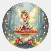 Whimsical Fairytale Christmas  Ronde Sticker (Voorkant)