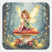 Whimsical Fairytale Christmas  Vierkante Sticker (Voorkant)