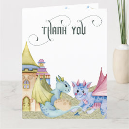 Whimsical Fairytale Dragon Baby shower Bedankkaart