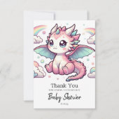 Whimsical Fairytale Dragon Baby shower Bedankkaart (Voorkant)