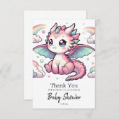 Whimsical Fairytale Dragon Baby shower Bedankkaart (Voorkant / Achterkant)