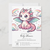 Whimsical Fairytale Dragon Baby shower Kaart (Voorkant)