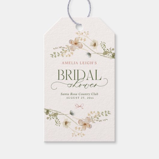 Whimsical Fairytale Garden & Bows Vrijgezellenfees Cadeaulabel (Voorkant)