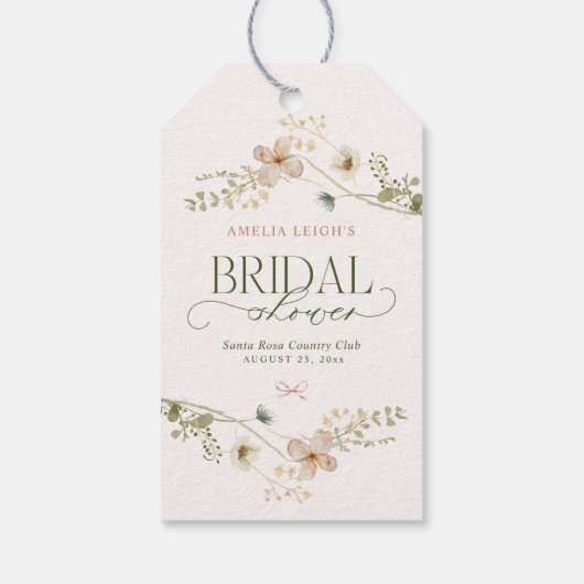 Whimsical Fairytale Garden & Bows Vrijgezellenfees Cadeaulabel (Achterkant)