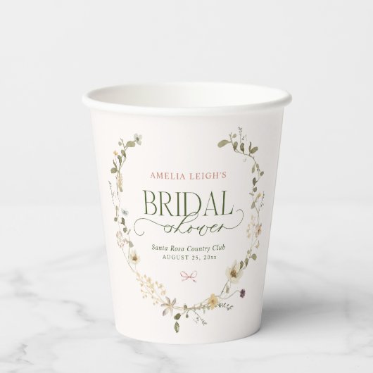 Whimsical Fairytale Garden & Bows Vrijgezellenfees Papieren Bekers (Achterkant)