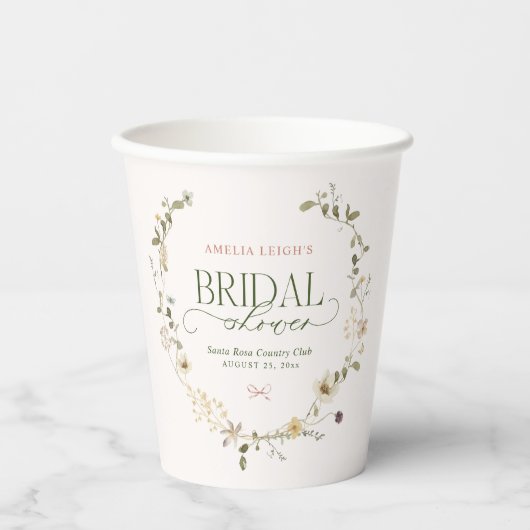 Whimsical Fairytale Garden & Bows Vrijgezellenfees Papieren Bekers (Voorkant)