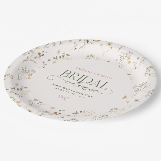 Whimsical Fairytale Garden & Bows Vrijgezellenfees Papieren Bordje (Gekanteld)