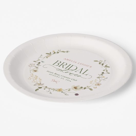 Whimsical Fairytale Garden & Bows Vrijgezellenfees Papieren Bordje (Gekanteld)