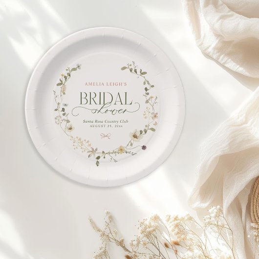 Whimsical Fairytale Garden & Bows Vrijgezellenfees Papieren Bordje