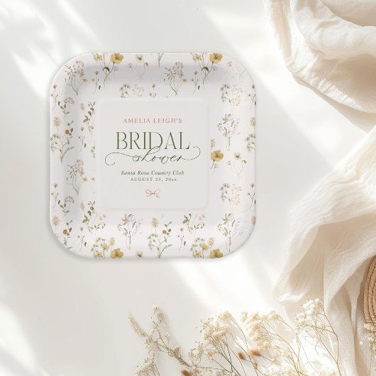 Whimsical Fairytale Garden & Bows Vrijgezellenfees Papieren Bordje